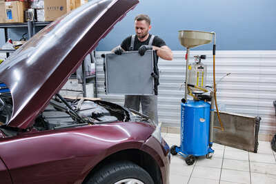 Замена радиатора и термостата на BMW 3